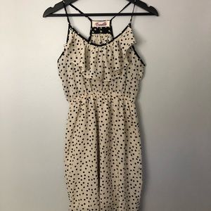 Cream and black polka dot dress
